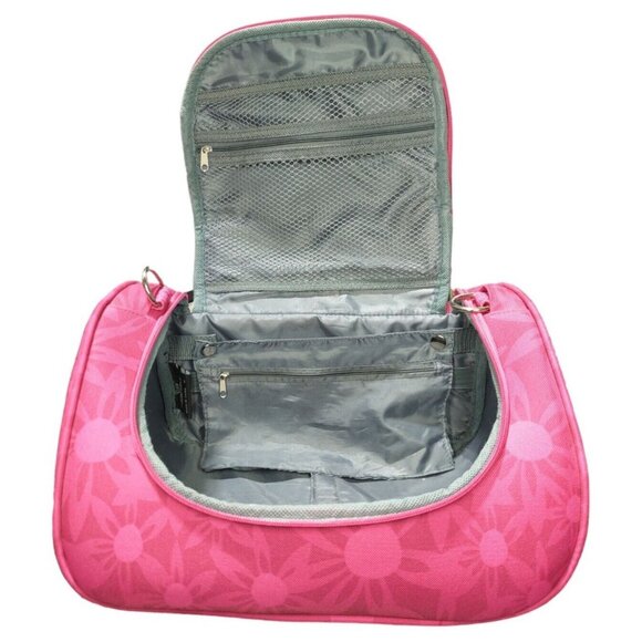Travelers Club TCL Cosmetic Toiletry Luggage Bag Pink Floral Carry On - Picture 7 of 10